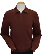 117 Rust Birdseye Zip Polo