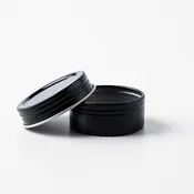 0.5 oz Black Shallow Rustproof Tin & Screw Top Set