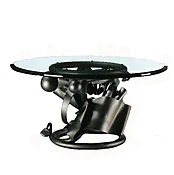 Albert Paley Round Steel and Glass Coffee Table