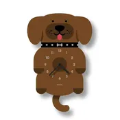 Acrylic Clock - Brown Puppy Pendulum by Popclox by Modern Moose