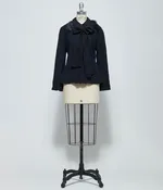 Archivio J.M. Ribot Womens Silk Peplum Jacket With Detachable Flower Bow Collar