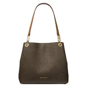 Michael Kors Kensington Signature Large Shoulder Tote - Brown with Acorn