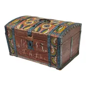 19th Century Swedish Painted Pine Marriage Trunk