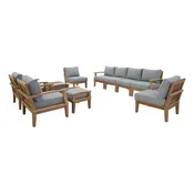 10-Piece Outdoor Teak Wood Patio Seating Set