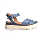 CORDANI ARIUS WEDGE SANDAL IN BLUE LEATHER
