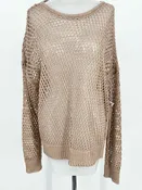 360SWEATER Women's Beige Size L Crochet Sweater