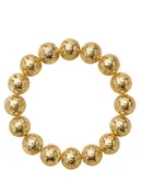 18K Brushed Gold Large Round Bracelet