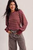 Banded Sleeve Stripe Top