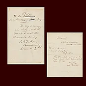 Abraham Lincoln, Two Telegram Related to Lincoln's Visit to the Penscola
