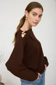 Asymmetrical Sweater with Clasp