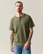 Men's Brushed Henley - Olive Night Heather