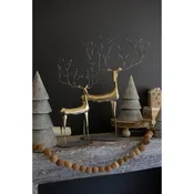 Antique Gold Metal Christmas Deer - Large