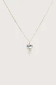 Aquamarine & Dangling Diamond Jellyfish Necklace
