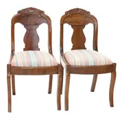 American Empire Walnut Side Chairs