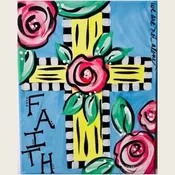 Art To Go paint kit "Floral Cross" | The Painted Petal | Art Design Studio | Sanford NC