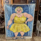 Vintage Hand-painted Sideshow Canvas — Aurora Mills