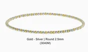 2.5MM Mini Silver & Gold Round Bead Bracelet