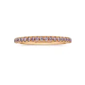 0.41ctw Fancy Pink Round Diamond 3/4 Way Around Band