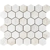 Diana Royal Textured Hexagon 2 Marble Mosaics 10 3/8x12