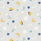 All Our Stars Grey Sleepy Time Toss 82580-915 By Wilmington Prints