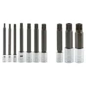 10 Pc. Long Spline Socket Bit Set Triple Square XZN Metric