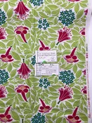010926-F-L Fuchsia floral, leaves on white, 44" wide, by the yard — FabMo