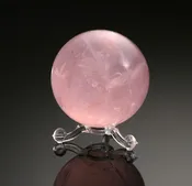 1-1/4" Rose Quartz Sphere w/ Stand