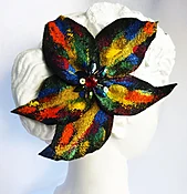 Black Flower 20's Hand painted, Brooch, Hair Clip, Corsage — OMEFOREVER women’s fashion accessories