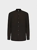 Camicia coreana in cotone marrone