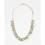Gold and Turquoise Beaded Statement Necklace