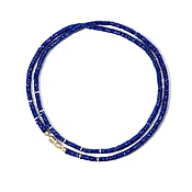 LAPIS NECKLACE WITH PAVÉ DIAMOND CAPSULE CLASP IN 18K YELLOW GOLD
