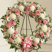 Serene Blessings Standing Wreath - Pink & White   91304