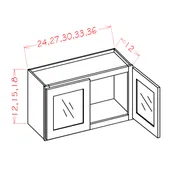 US Cabinet Depot Oxford Toffee 15H Double Door Prepped for Glass Stacker Wall Cabinets