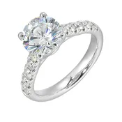 14k White Gold Semi-Mount Round Diamond