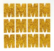 1.5" Old Gold Sticker Glitter Letters - Each