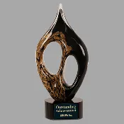 10.25 Black Gold Coral Artgl Crystal Award