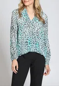 APNY Crossover Top With Tassel Leopard Lagoon