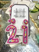 "21" Beaded Earrings