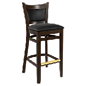 Premium Padded Back Wood Bar Stool