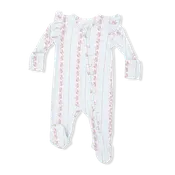 Antoinette Stripe - 2 Way Ruffle Sleeve Zipper Footie