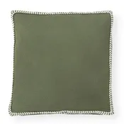 18 Inch Green Woven Cotton Square Pillow
