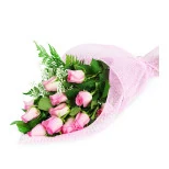 Perfect Wrapped Long-Stemmed Pink Roses