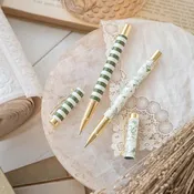 Green Floral Metal Pen Set