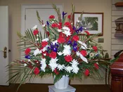 1-6-TX  Red, White, and Blue Traditional Basket