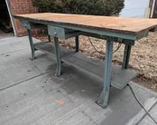 Vintage Factory Workbench — Brooksvale Artisans