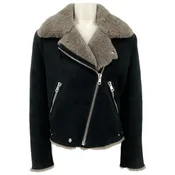Acne Black Shearling Moto Jacket