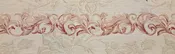 Discount Fabric POLY/COTTON - 5 1/2" Wide - Burgundy & Mauve Victorian Scroll