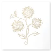 Bengal Botanical No. 4 in Tan on Soft White