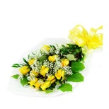 Perfect Wrapped Long-Stemmed Yellow Roses