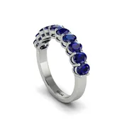 10 Stone Sapphire Oval Cut Wedding Band Ring - Harriet No. 15